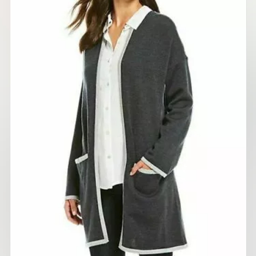 Eileen Fisher extra Fine Merino Cardigan grey size M